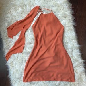 NBD Coral Backless Draped Mini Dress